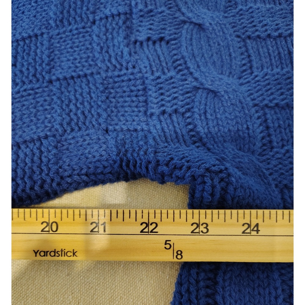 Women's Hunt Club Royal Blue Cable Knit Cotton Sweater Size Small Made in USA HH - Picture 3 of 6